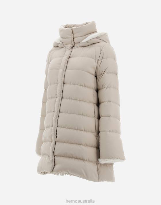 ARENDELLE AND FAUX FUR A-LINE JACKET Herno Women Light Beige 2L0H261 Outerwear