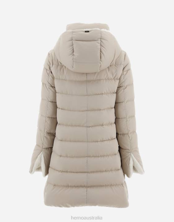 ARENDELLE AND FAUX FUR A-LINE JACKET Herno Women Light Beige 2L0H261 Outerwear