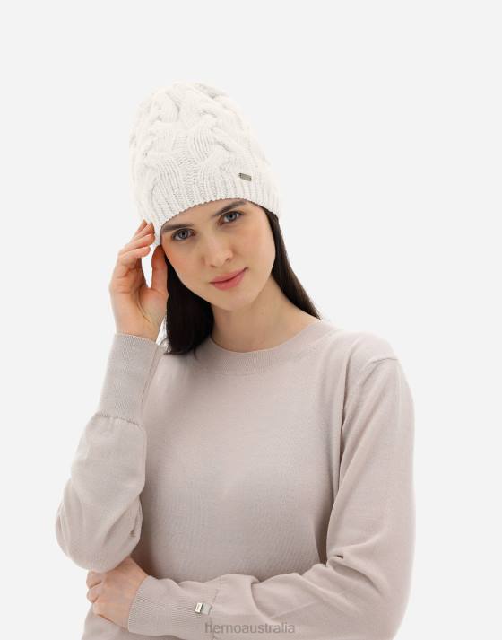 BEANIE IN COMFY INFINITY Herno Women Cream 2L0H189 Accessories