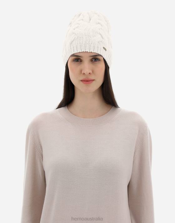 BEANIE IN COMFY INFINITY Herno Women Cream 2L0H189 Accessories