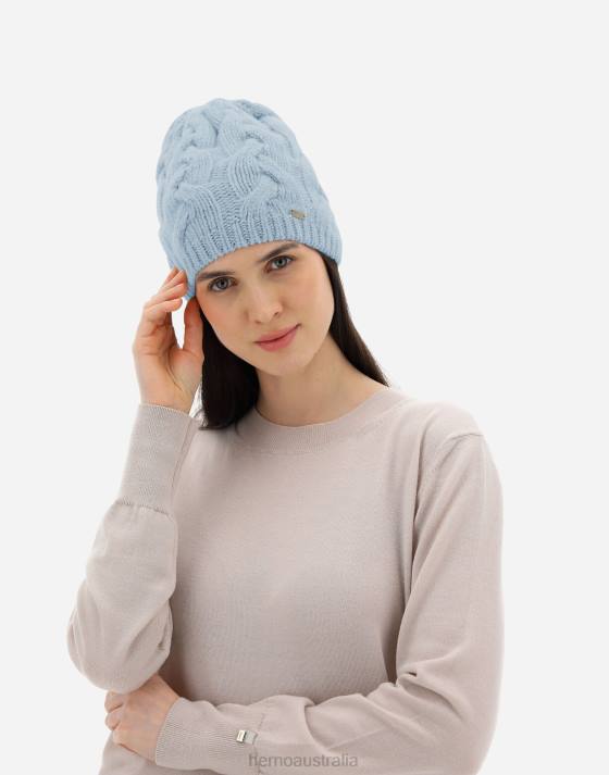 BEANIE IN COMFY INFINITY Herno Women Light Blue 2L0H41 Accessories