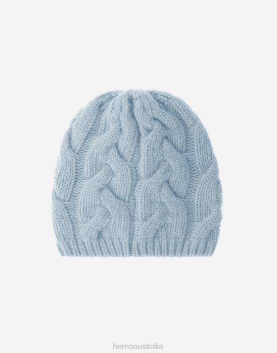 BEANIE IN COMFY INFINITY Herno Women Light Blue 2L0H41 Accessories