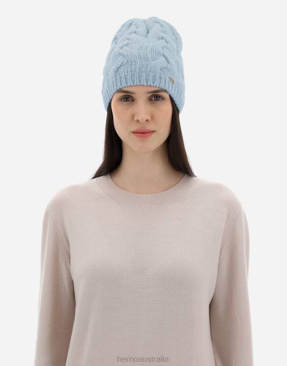 BEANIE IN COMFY INFINITY Herno Women Light Blue 2L0H41 Accessories