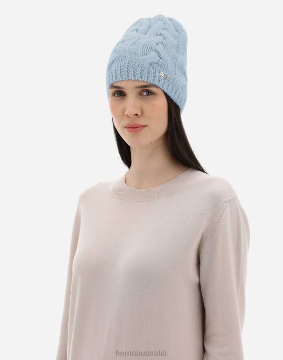 BEANIE IN COMFY INFINITY Herno Women Light Blue 2L0H41 Accessories