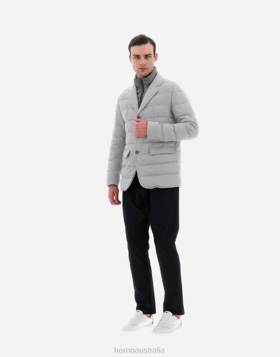 BLAZER CASHMERE SILK Herno Men Light Grey 2L0H597 Outerwear