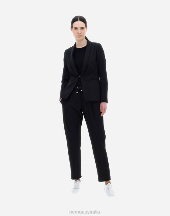 BLAZER IN EASY SUIT STRETCH Herno Women Black 2L0H178 Outerwear