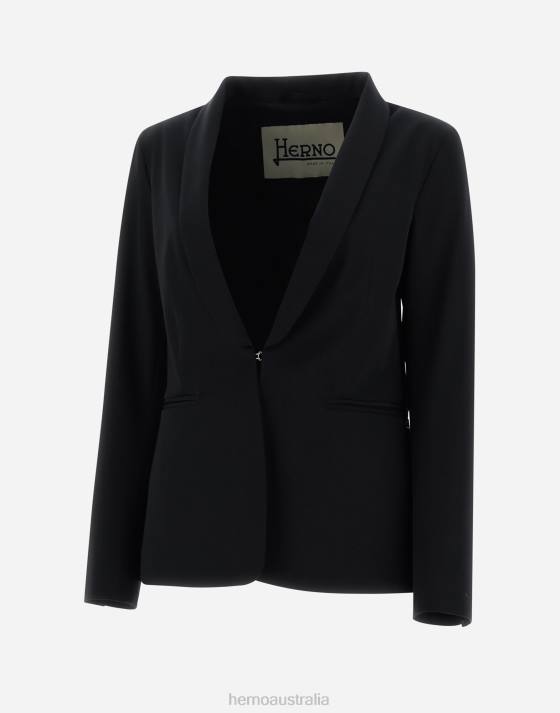 BLAZER IN EASY SUIT STRETCH Herno Women Black 2L0H178 Outerwear