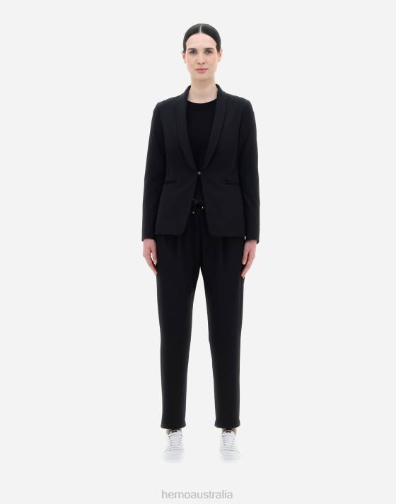 BLAZER IN EASY SUIT STRETCH Herno Women Black 2L0H178 Outerwear