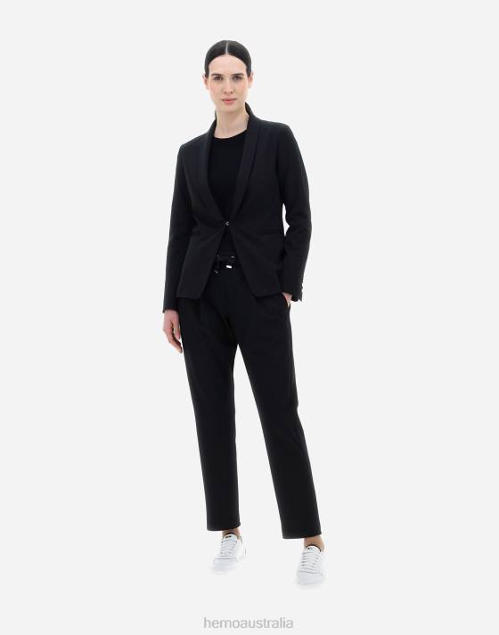 BLAZER IN EASY SUIT STRETCH Herno Women Black 2L0H178 Outerwear