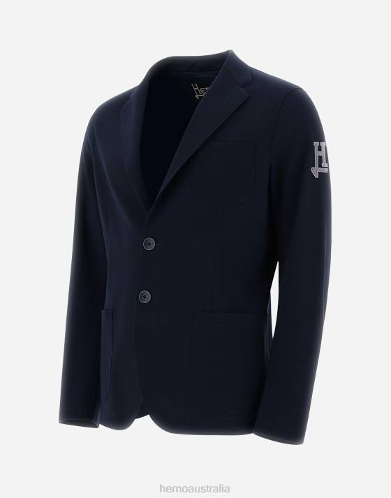 BLAZER IN NON-WASHED LIGHT SCUBA Herno Men Navy blue 2L0H807 Outerwear