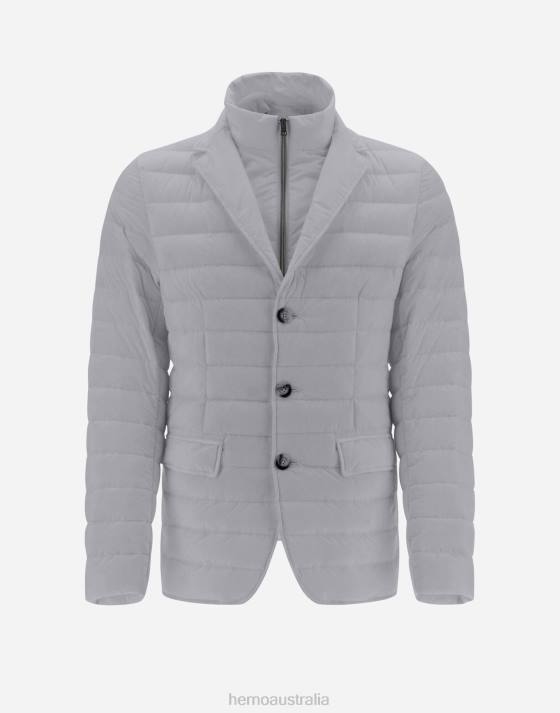 BLAZER IN NUAGE WITH MONOGRAM DETAILING Herno Men Light Grey 2L0H782 Outerwear