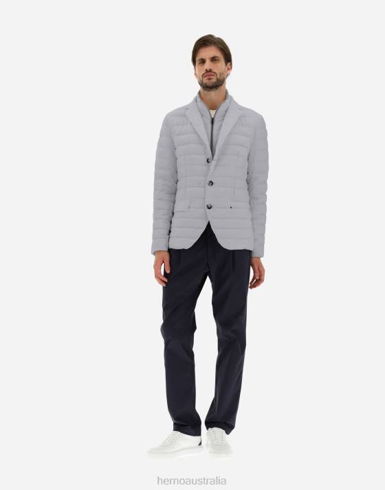 BLAZER IN NUAGE WITH MONOGRAM DETAILING Herno Men Light Grey 2L0H782 Outerwear