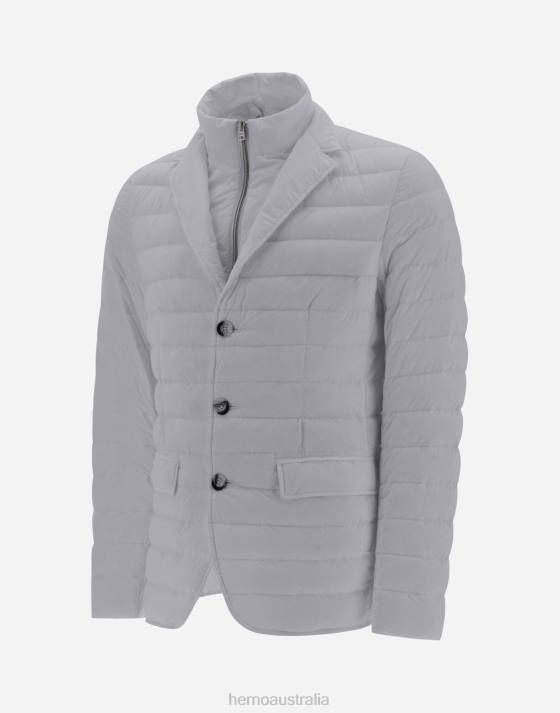 BLAZER IN NUAGE WITH MONOGRAM DETAILING Herno Men Light Grey 2L0H782 Outerwear