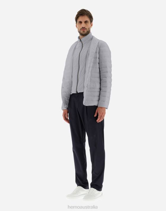 BLAZER IN NUAGE WITH MONOGRAM DETAILING Herno Men Light Grey 2L0H782 Outerwear