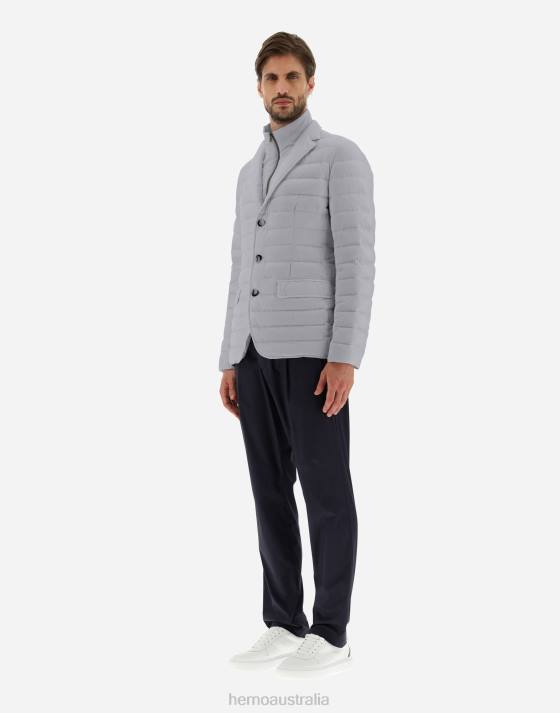 BLAZER IN NUAGE WITH MONOGRAM DETAILING Herno Men Light Grey 2L0H782 Outerwear