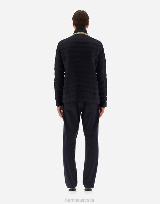 BLAZER IN NUAGE WITH MONOGRAM DETAILING Herno Men Navy Blue 2L0H765 Outerwear