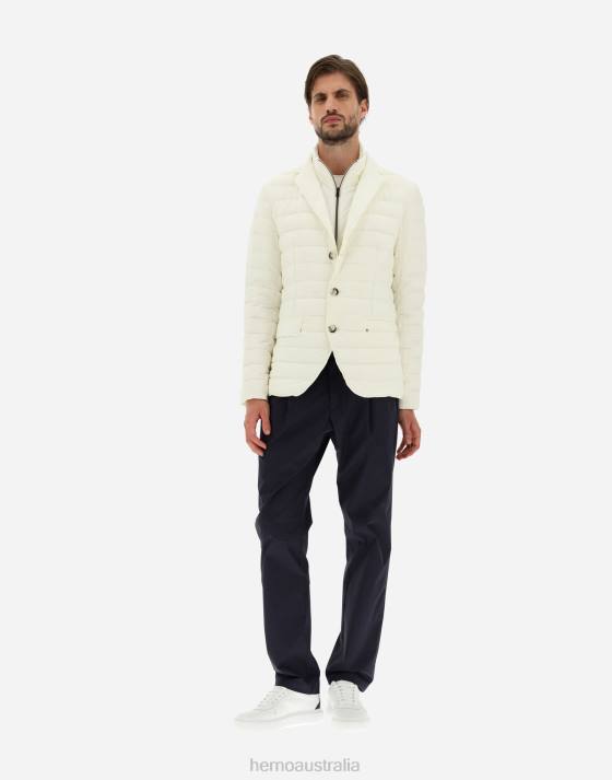 BLAZER IN NUAGE WITH MONOGRAM DETAILING Herno Men White 2L0H792 Outerwear