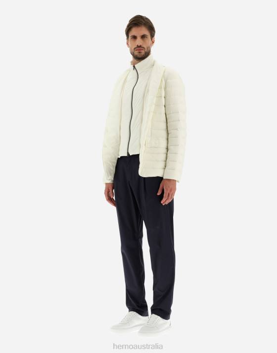 BLAZER IN NUAGE WITH MONOGRAM DETAILING Herno Men White 2L0H792 Outerwear