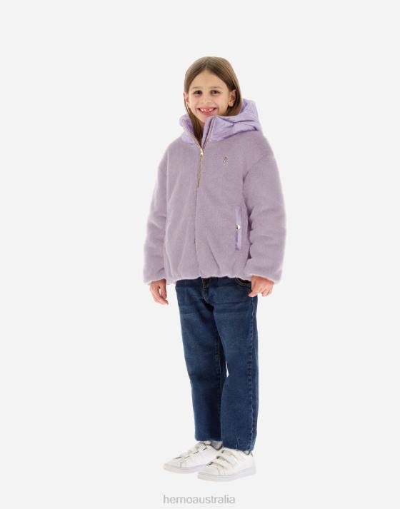 BOMBER IN FAUX FUR AND NYLON ULTRALIGHT Herno Kids Lilac 2L0H851 Outerwear