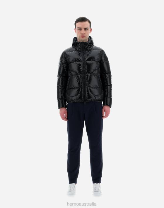 BOMBER JACKET IN GLOSS Herno Men Black 2L0H710 Outerwear