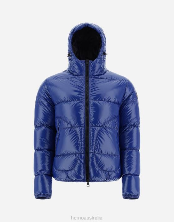 BOMBER JACKET IN GLOSS Herno Men Cornflower blue 2L0H647 Outerwear