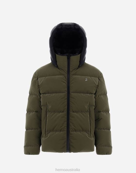 BOMBER JACKET IN IGLOO AND NYLON ULTRALIGHT Herno Kids Military 2L0H853 Outerwear