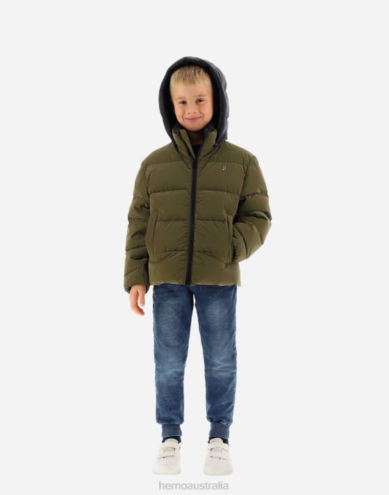 BOMBER JACKET IN IGLOO AND NYLON ULTRALIGHT Herno Kids Military 2L0H853 Outerwear