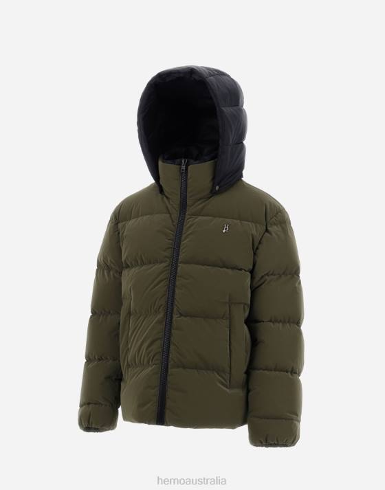 BOMBER JACKET IN IGLOO AND NYLON ULTRALIGHT Herno Kids Military 2L0H853 Outerwear