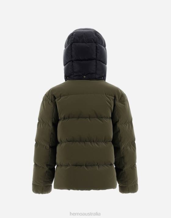 BOMBER JACKET IN IGLOO AND NYLON ULTRALIGHT Herno Kids Military 2L0H853 Outerwear