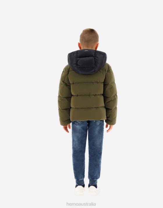 BOMBER JACKET IN IGLOO AND NYLON ULTRALIGHT Herno Kids Military 2L0H853 Outerwear