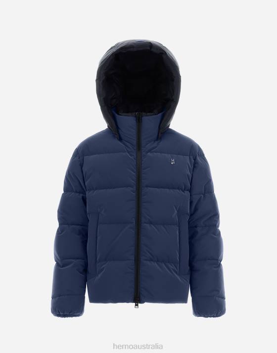 BOMBER JACKET IN IGLOO AND NYLON ULTRALIGHT Herno Kids New Blue 2L0H855 Outerwear