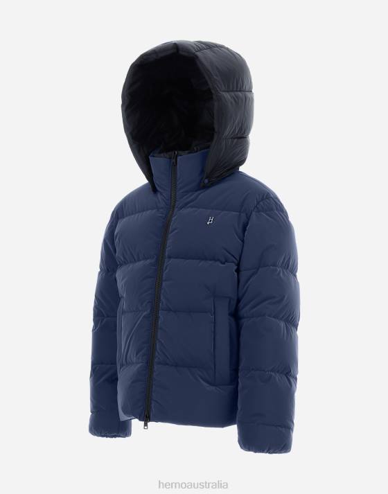 BOMBER JACKET IN IGLOO AND NYLON ULTRALIGHT Herno Kids New Blue 2L0H855 Outerwear