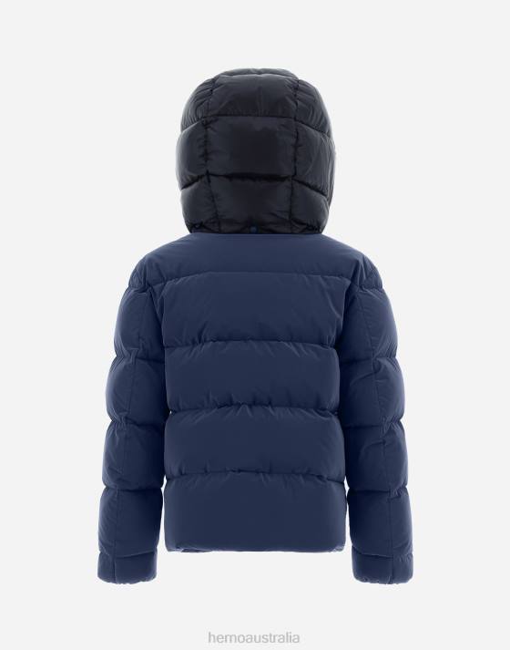 BOMBER JACKET IN IGLOO AND NYLON ULTRALIGHT Herno Kids New Blue 2L0H855 Outerwear