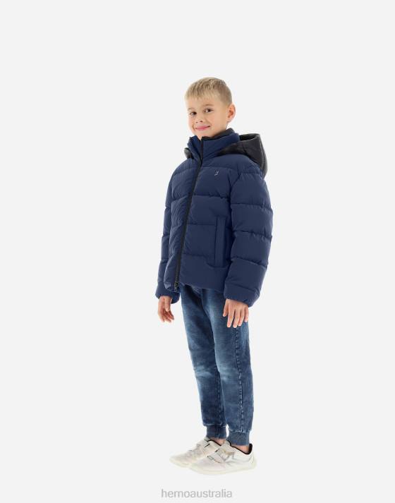 BOMBER JACKET IN IGLOO AND NYLON ULTRALIGHT Herno Kids New Blue 2L0H855 Outerwear