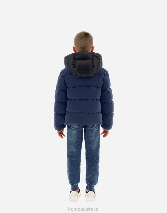 BOMBER JACKET IN IGLOO AND NYLON ULTRALIGHT Herno Kids New Blue 2L0H855 Outerwear