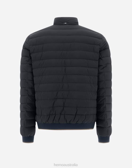 BOMBER JACKET IN NUAGE WITH MONOGRAM DETAILING Herno Men Navy Blue 2L0H776 Outerwear