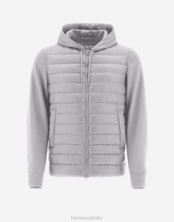 BOMBER JACKET IN NYLON ULTRALIGHT  FLEECE Herno Men Light Grey 2L0H773 Outerwear