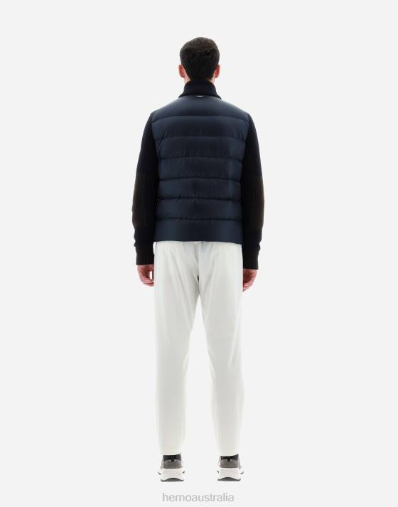 BOMBER JACKET IN NYLON ULTRALIGHT AND VANISE\ KNIT Herno Men Navy Blue 2L0H533 Outerwear