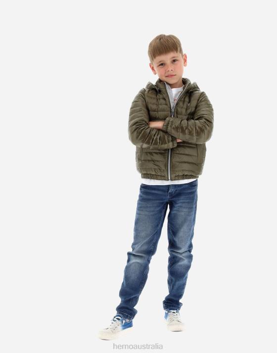 BOMBER JACKET IN NYLON ULTRALIGHT Herno Kids Military 2L0H865 Clothing