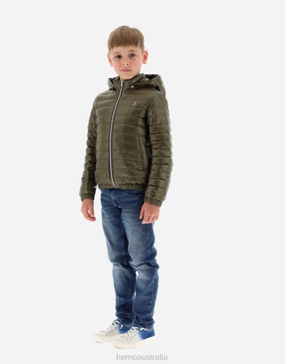 BOMBER JACKET IN NYLON ULTRALIGHT Herno Kids Military 2L0H865 Clothing