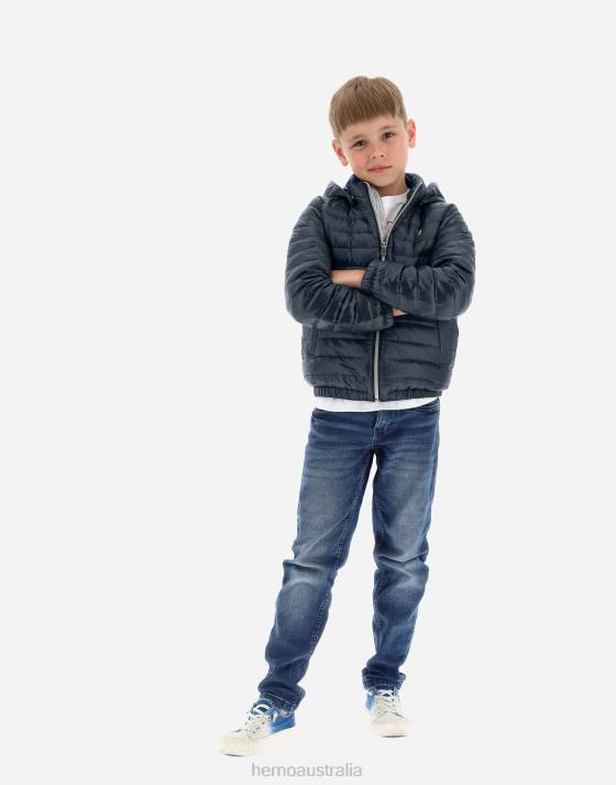 BOMBER JACKET IN NYLON ULTRALIGHT Herno Kids Navy Blue 2L0H866 Clothing