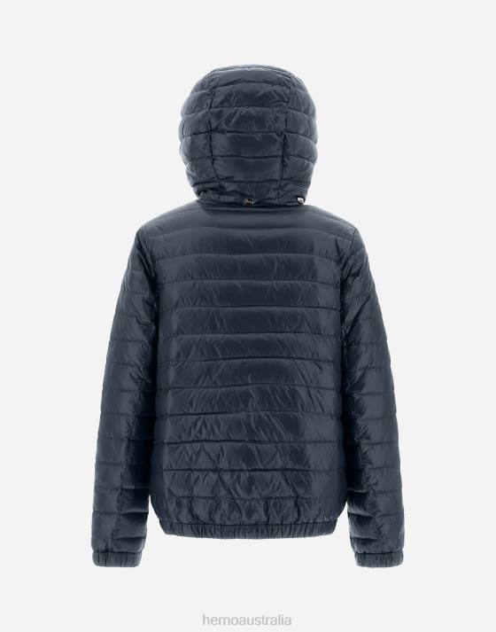 BOMBER JACKET IN NYLON ULTRALIGHT Herno Kids Navy Blue 2L0H866 Clothing