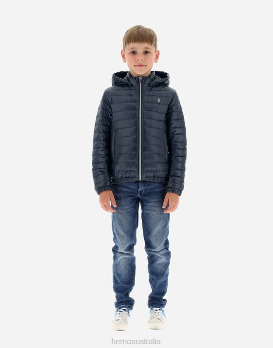 BOMBER JACKET IN NYLON ULTRALIGHT Herno Kids Navy Blue 2L0H866 Clothing