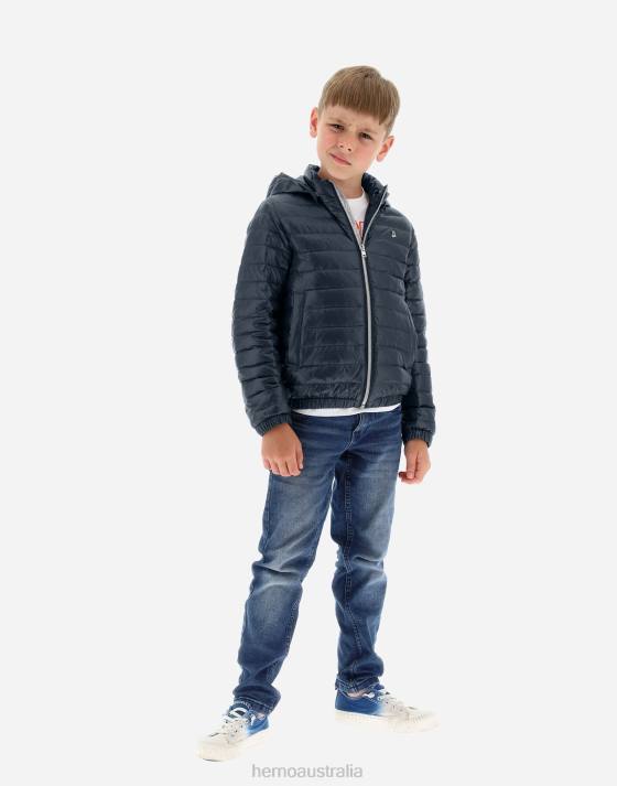 BOMBER JACKET IN NYLON ULTRALIGHT Herno Kids Navy Blue 2L0H866 Clothing