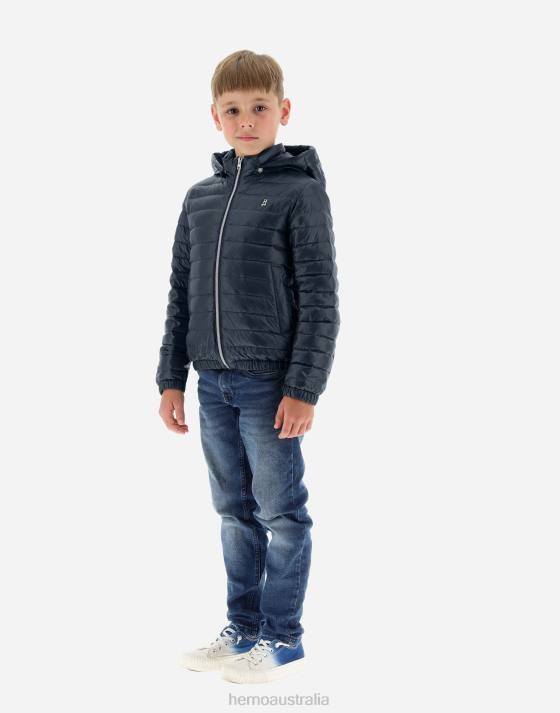 BOMBER JACKET IN NYLON ULTRALIGHT Herno Kids Navy Blue 2L0H866 Clothing