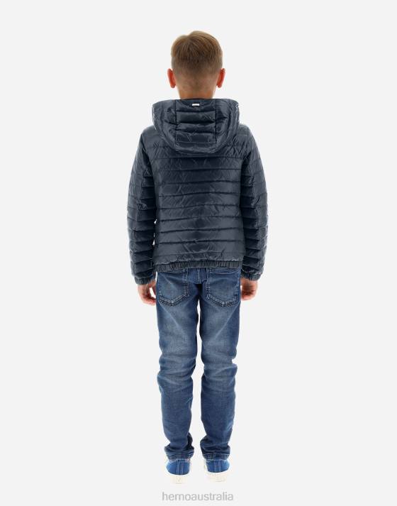 BOMBER JACKET IN NYLON ULTRALIGHT Herno Kids Navy Blue 2L0H866 Clothing