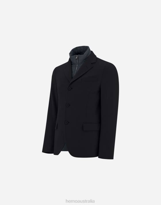 CASHMERE  NYLON ULTRALIGHT BLAZER Herno Men Dark Blue 2L0H557 Outerwear