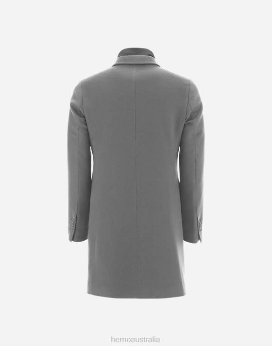 CASHMERE COAT WITH NYLON ULTRALIGHT BIB Herno Men Grey 2L0H656 Outerwear