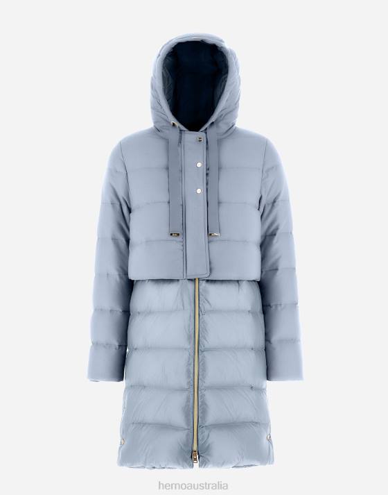 CASHMERE SILK AND NYLON ULTRALIGHT PARKA Herno Women Light Blue 2L0H410 Outerwear