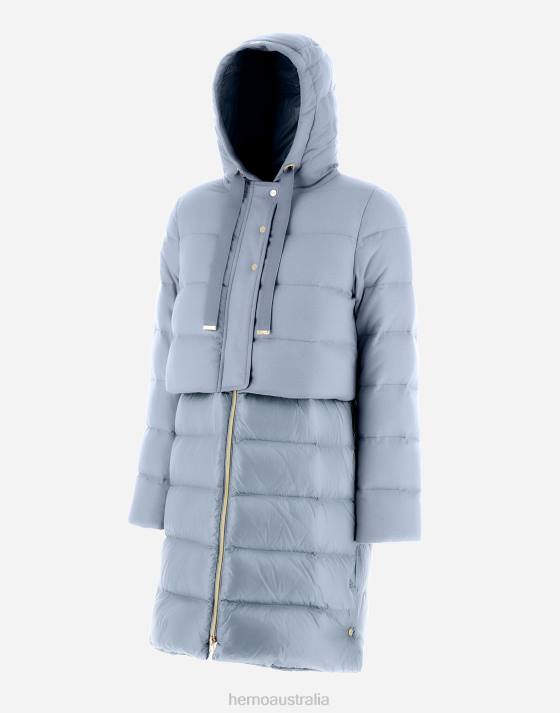 CASHMERE SILK AND NYLON ULTRALIGHT PARKA Herno Women Light Blue 2L0H410 Outerwear